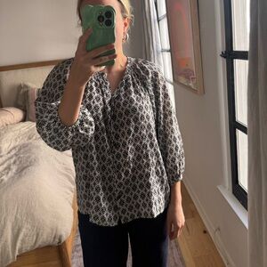 Tucker Black and White Patterned Blouse